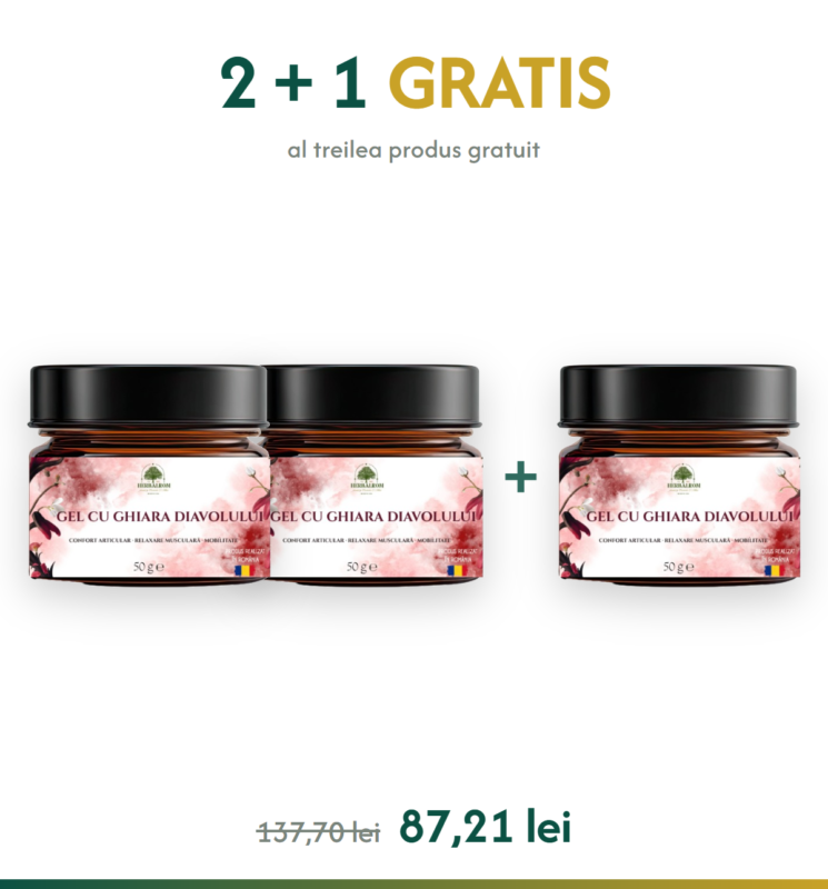 Gel cu Ghiara Diavolului - 2+1 GRATIS — ofertă 2+1 gratis, HerbalRom
